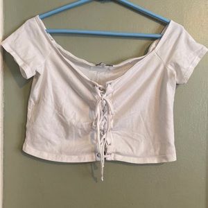 Charlotte Russe Lace Up Crop Top